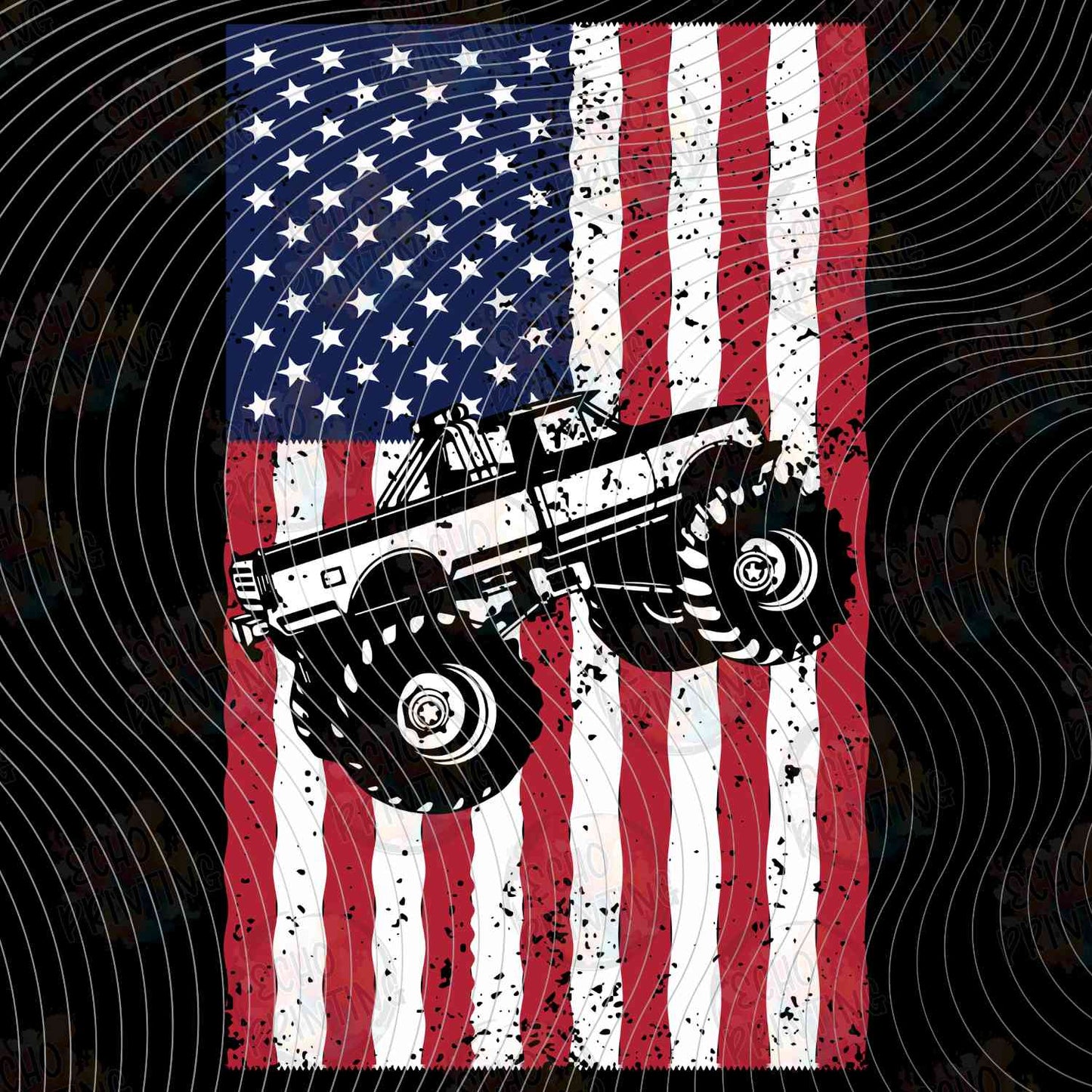 MRJ 6 - MONSTER TRUCK ON USA FLAG