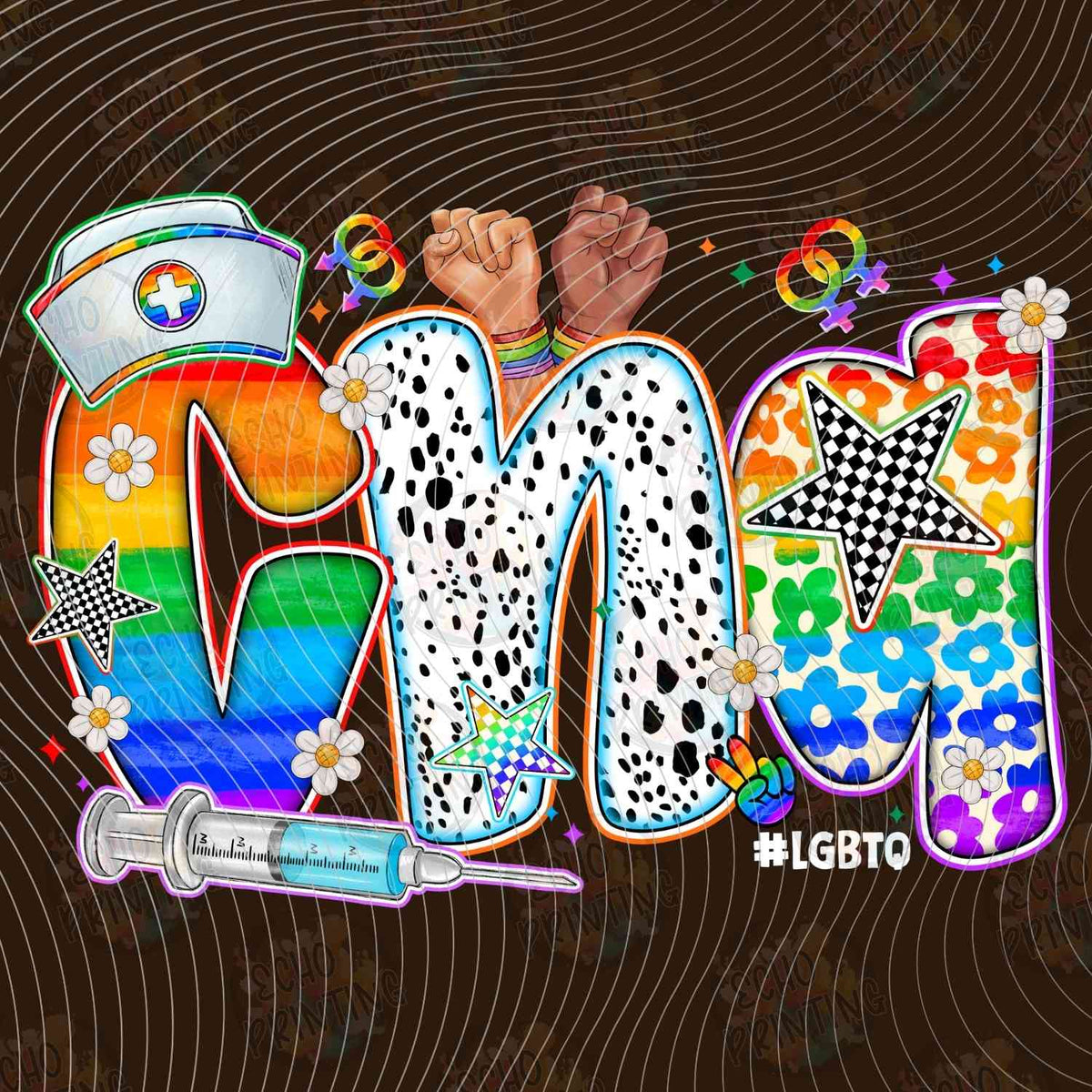 PRDG 14 - CNA MEDICAL LETTERS RAINBOW LEOPARD BLACK