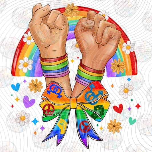 PRDG 23 - RAINBOW PRIDE HANDS AND BOW