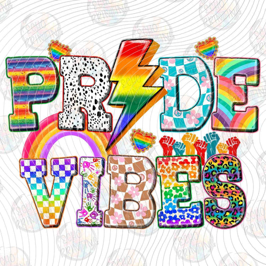 PRDG 35 - PRIDE VIBES COLORFUL PATTERN LETTERS