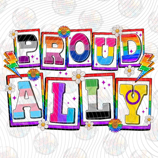 PRDG 38 - PROUD ALLY RAINBOW LETTERS