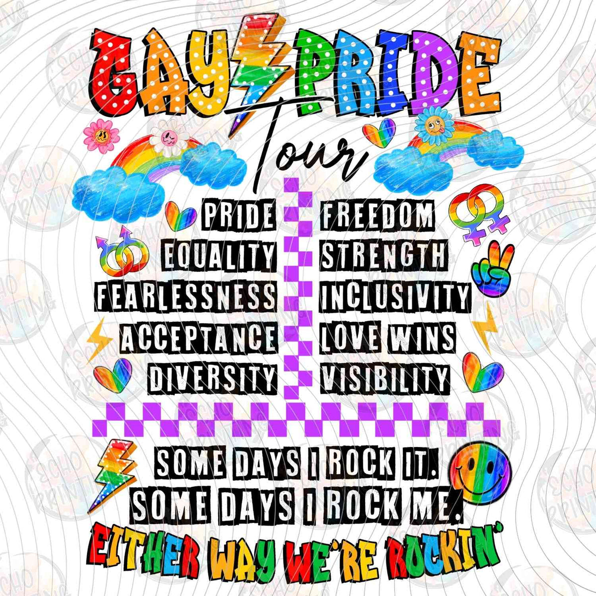 PRDG 5 - GAY PRIDE TOUR RAINBOW TICKET WHITE