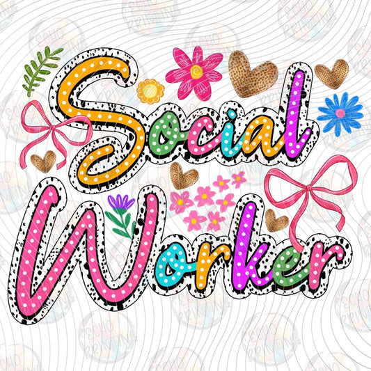 SLWKG 1 - SOCIAL WORKER COLORFUL TEXT