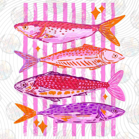 SMRG 1091 - COLORFUL FISH SUMMER COLLAGE