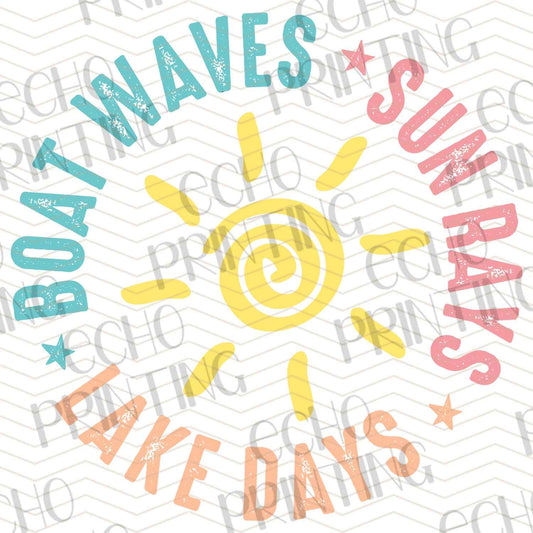 SMRG 411 - BOAT WAVES SUN RAYS LAKE DAYS