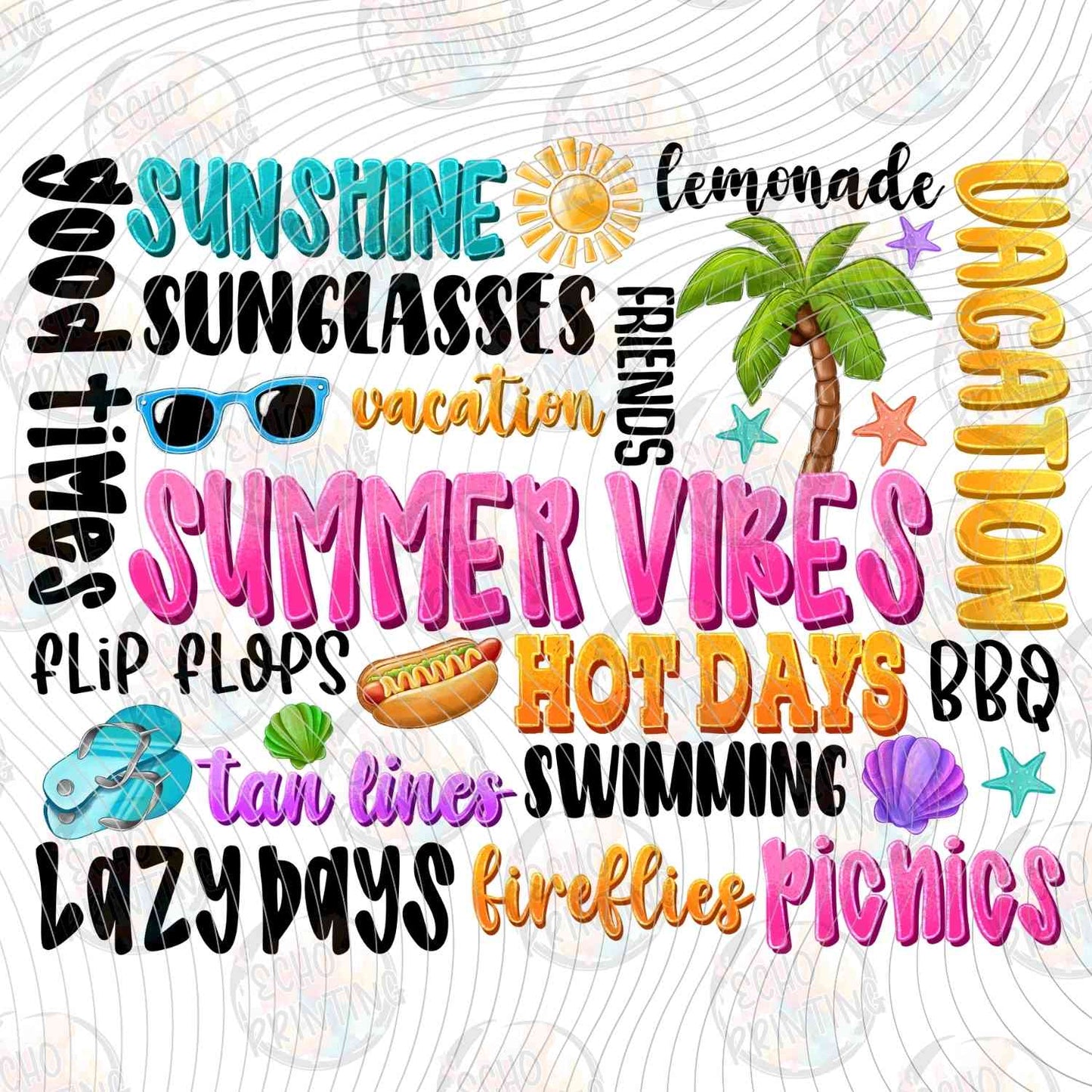 SMRG 516 - SUMMER VIBES CHECKLIST TYPOGRAPHY