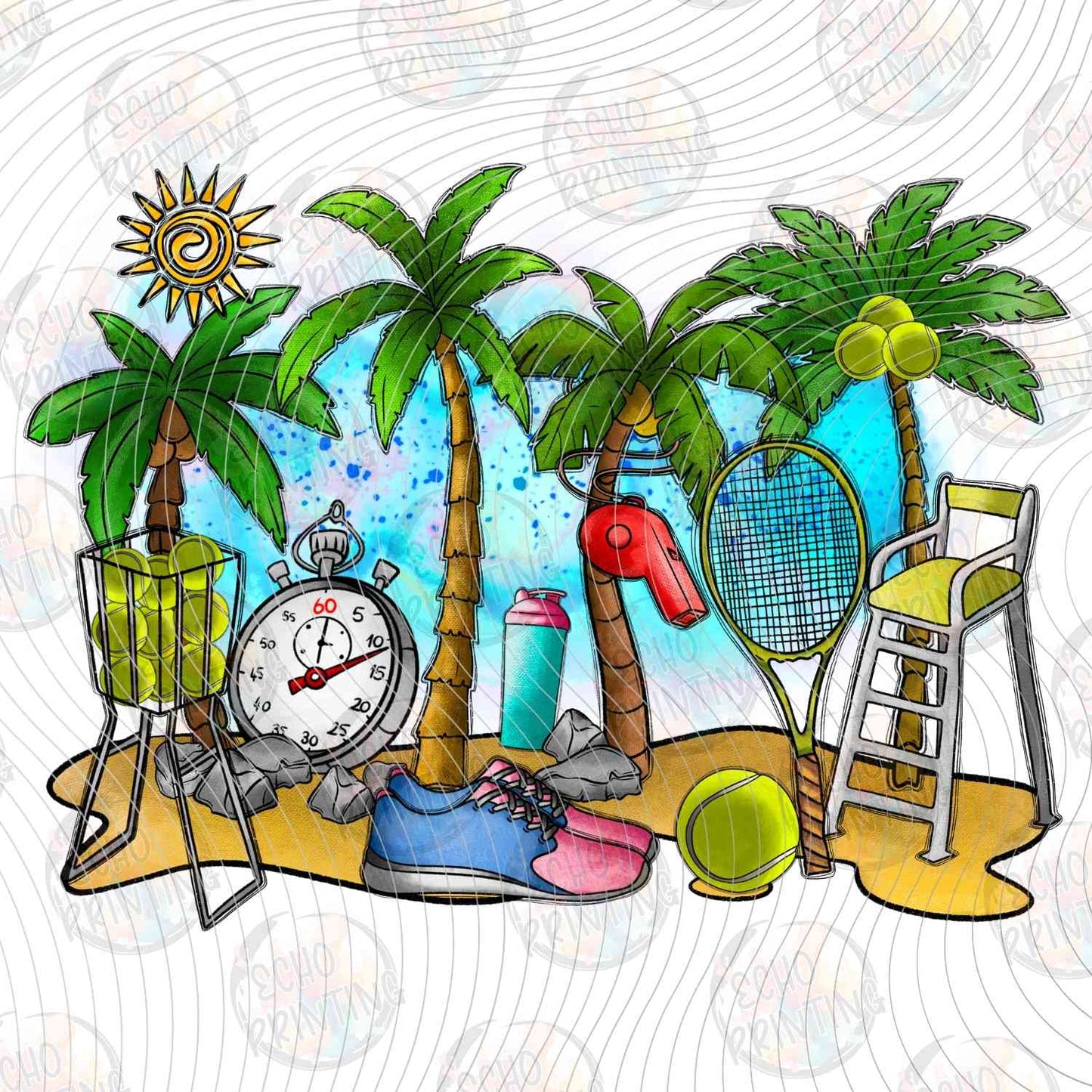 SMRG 546 - TROPICAL BEACH BAR SCENE GREEN