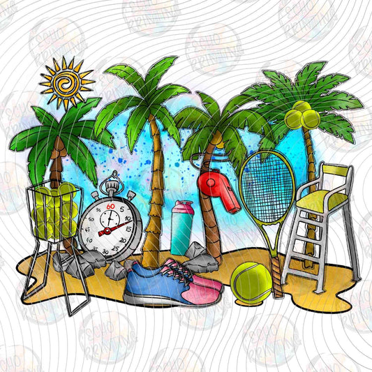 SMRG 546 - TROPICAL BEACH BAR SCENE GREEN