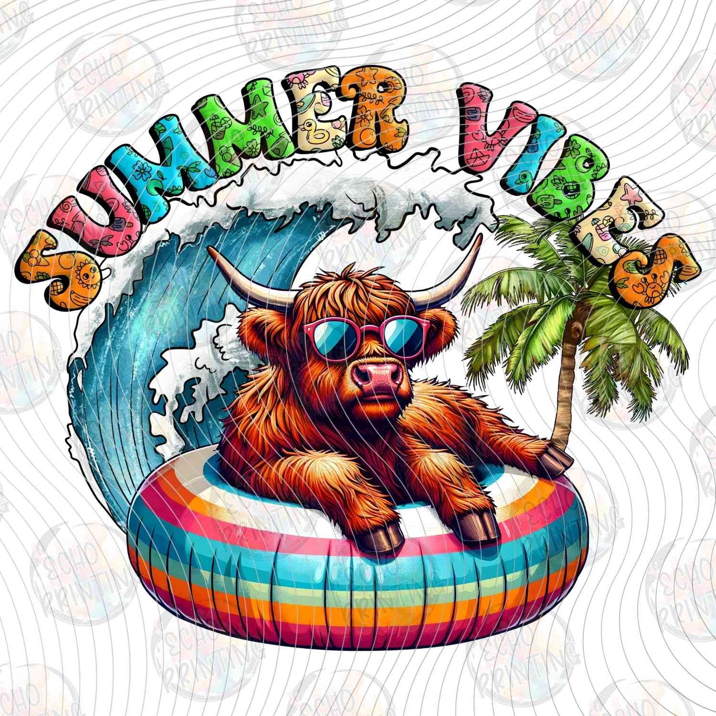 SMRG 552 - SUMMER VIBES HIGHLAND COW SURFING