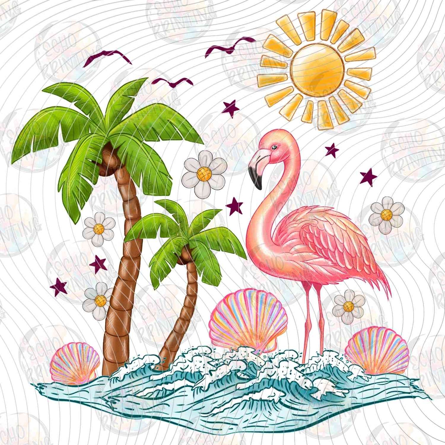 SMRG 604 - FLAMINGO BEACH PALM TREE SCENE