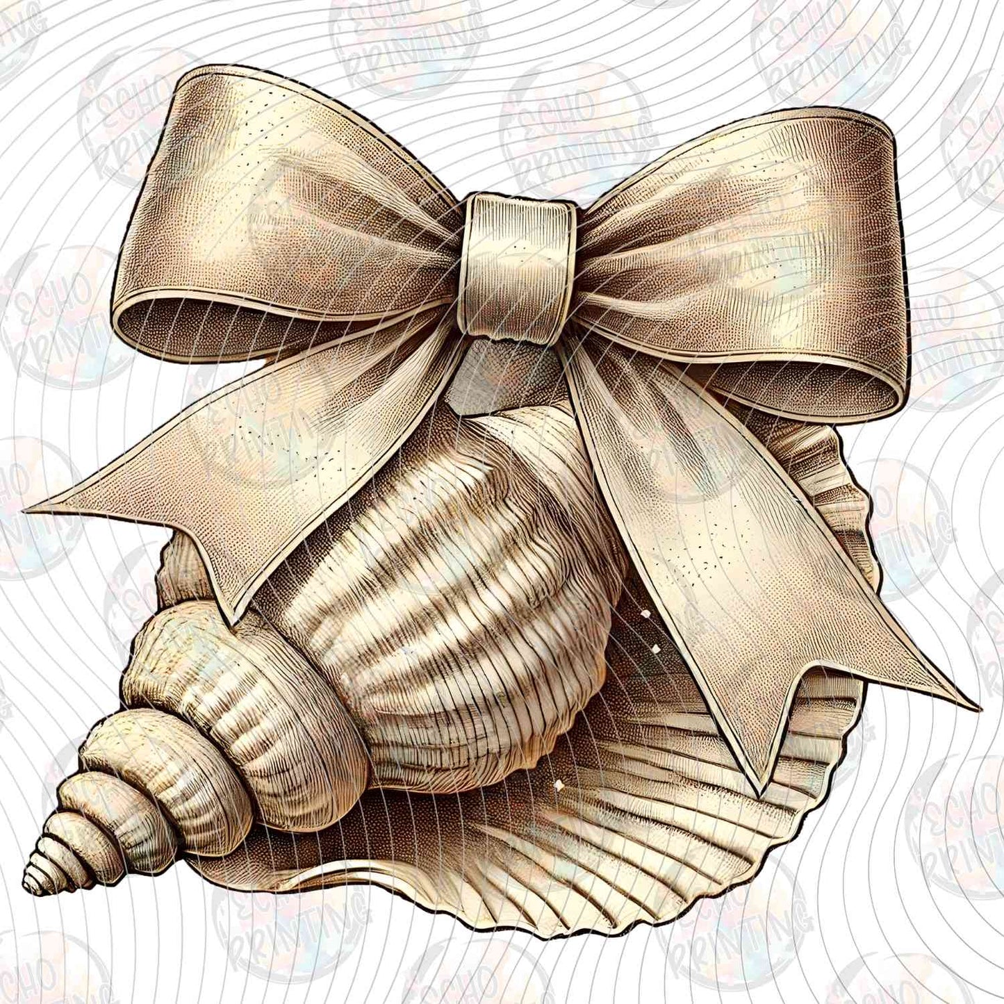 SMRG 612 - RUSTIC SEASHELL AND BOW DESIGN