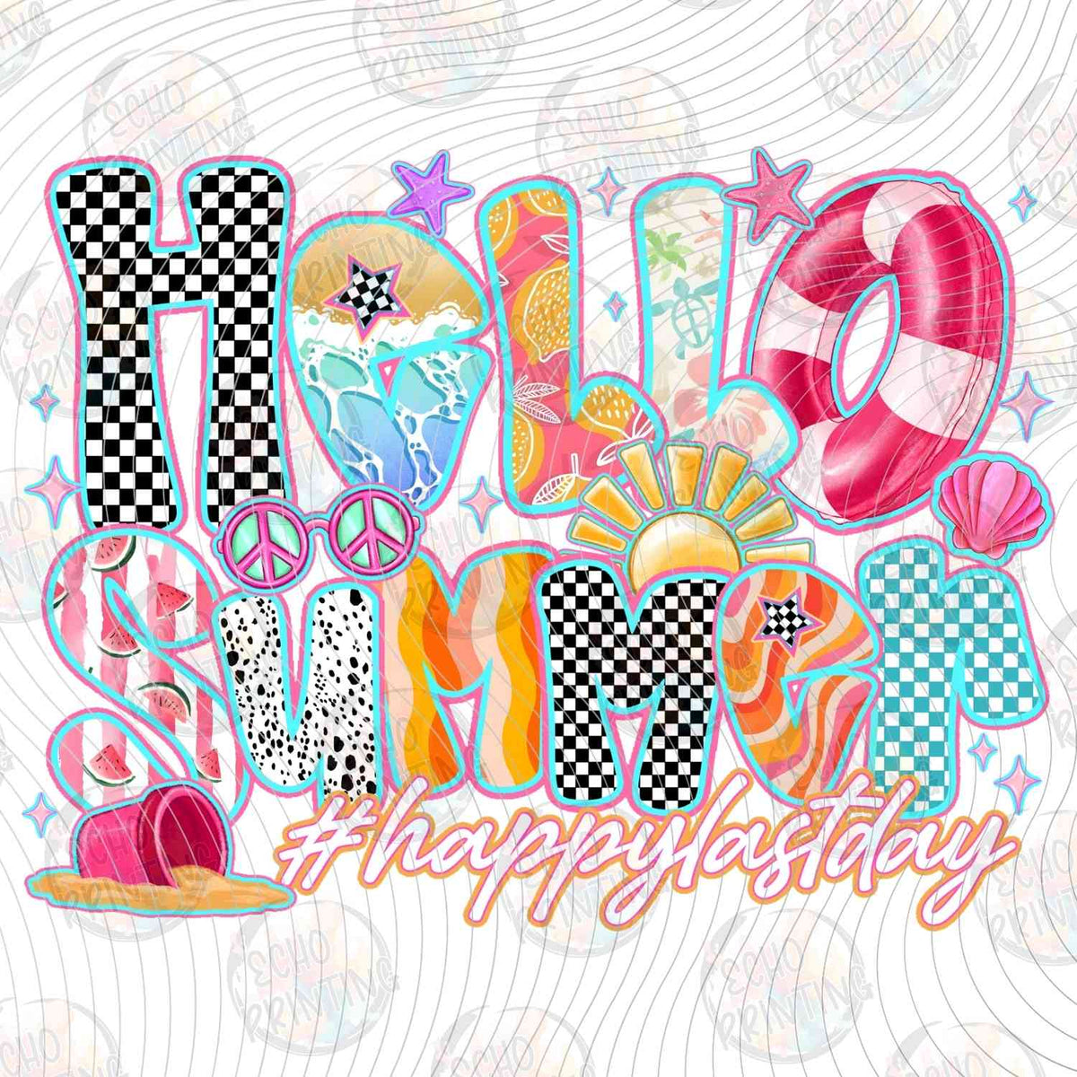 SMRG 656 - HELLO SUMMER BLUE CHECKERED