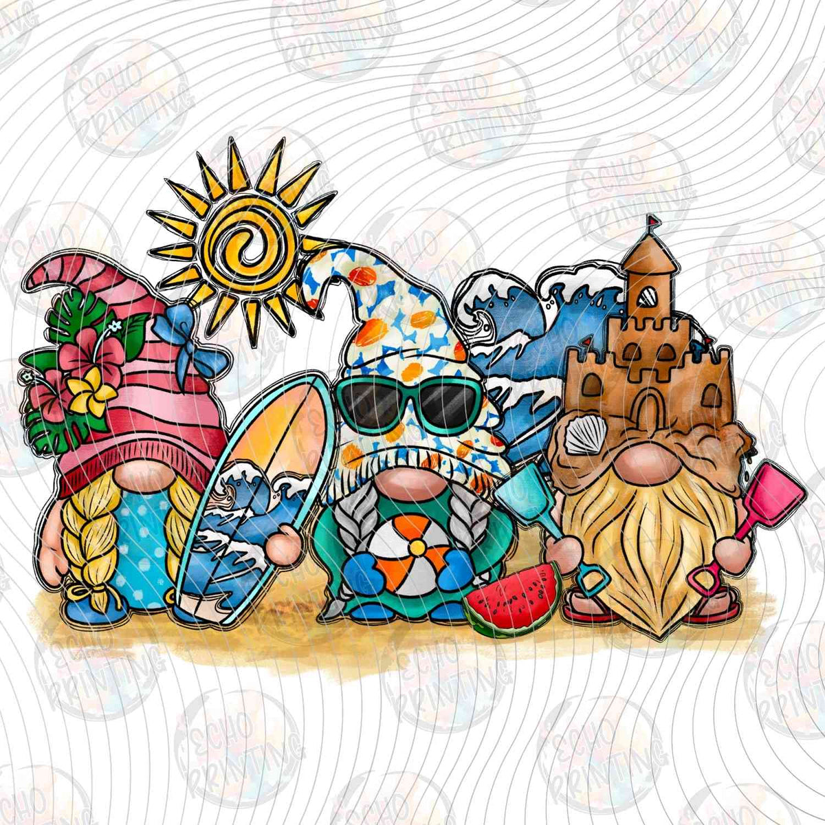 SMRG 709 - BEACH GNOMES AND SANDCASTLE