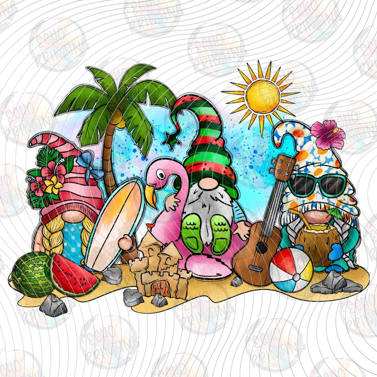 SMRG 710 - SURFING GNOMES TROPICAL SCENE