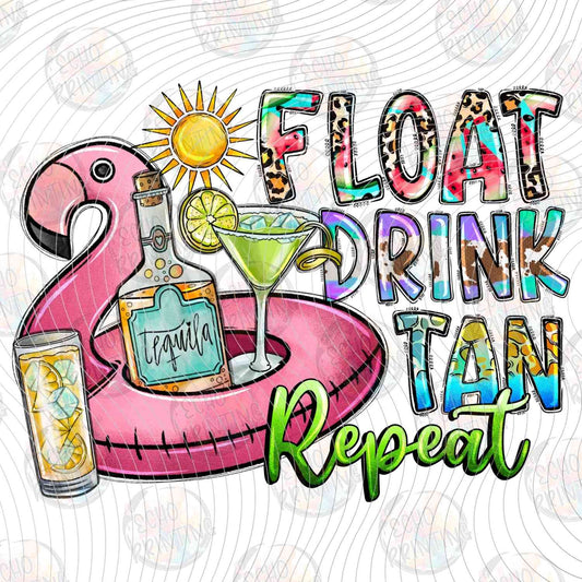 SMRG 738 - FLOAT DRINK TAN REPEAT FLAMINGO