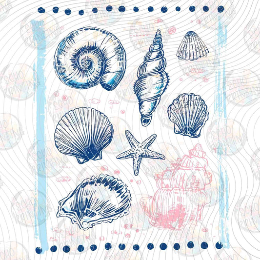 SMRG 820 - VINTAGE BLUE SEASHELL COLLECTION