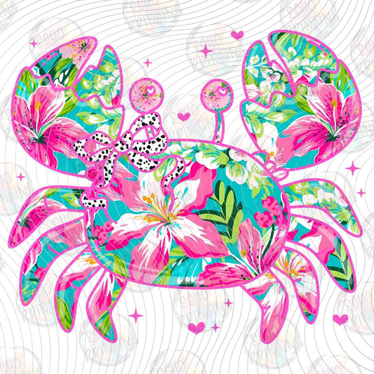 SMRG 853 - TROPICAL FLORAL CRAB DESIGN