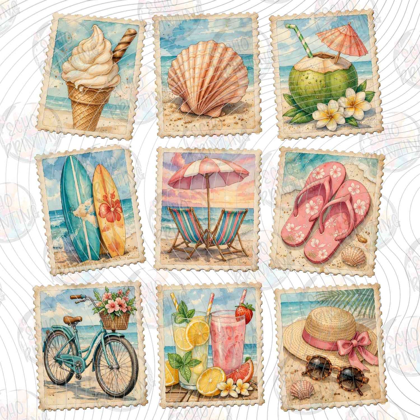 SMRG 869 - SUMMER BEACH SCENES WINDOW PANE