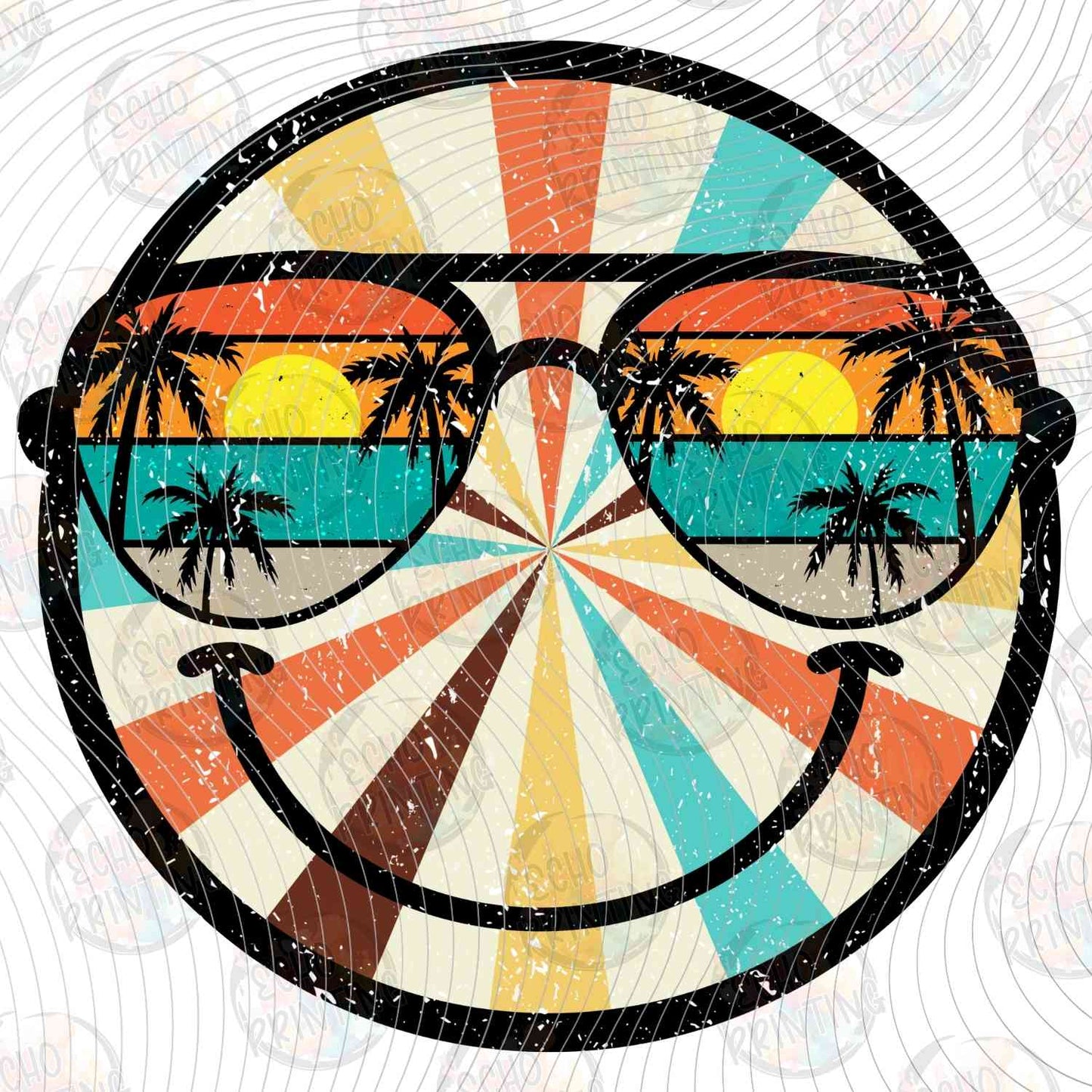 SMRG 889 - SMILEY FACE WITH TROPICAL SUNGLASSES