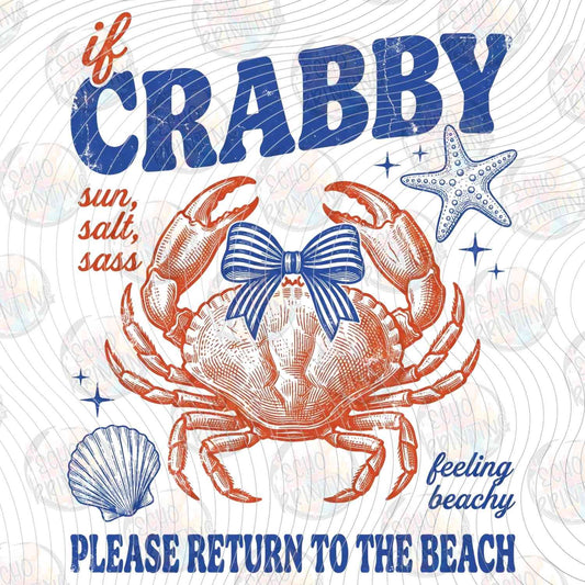 SMRG 894 - IF CRABBY PLEASE RETURN TO THE BEACH CRAB
