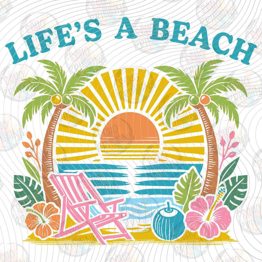 SMRG 915 - LIFES A BEACH SUNSET AND CHAIR