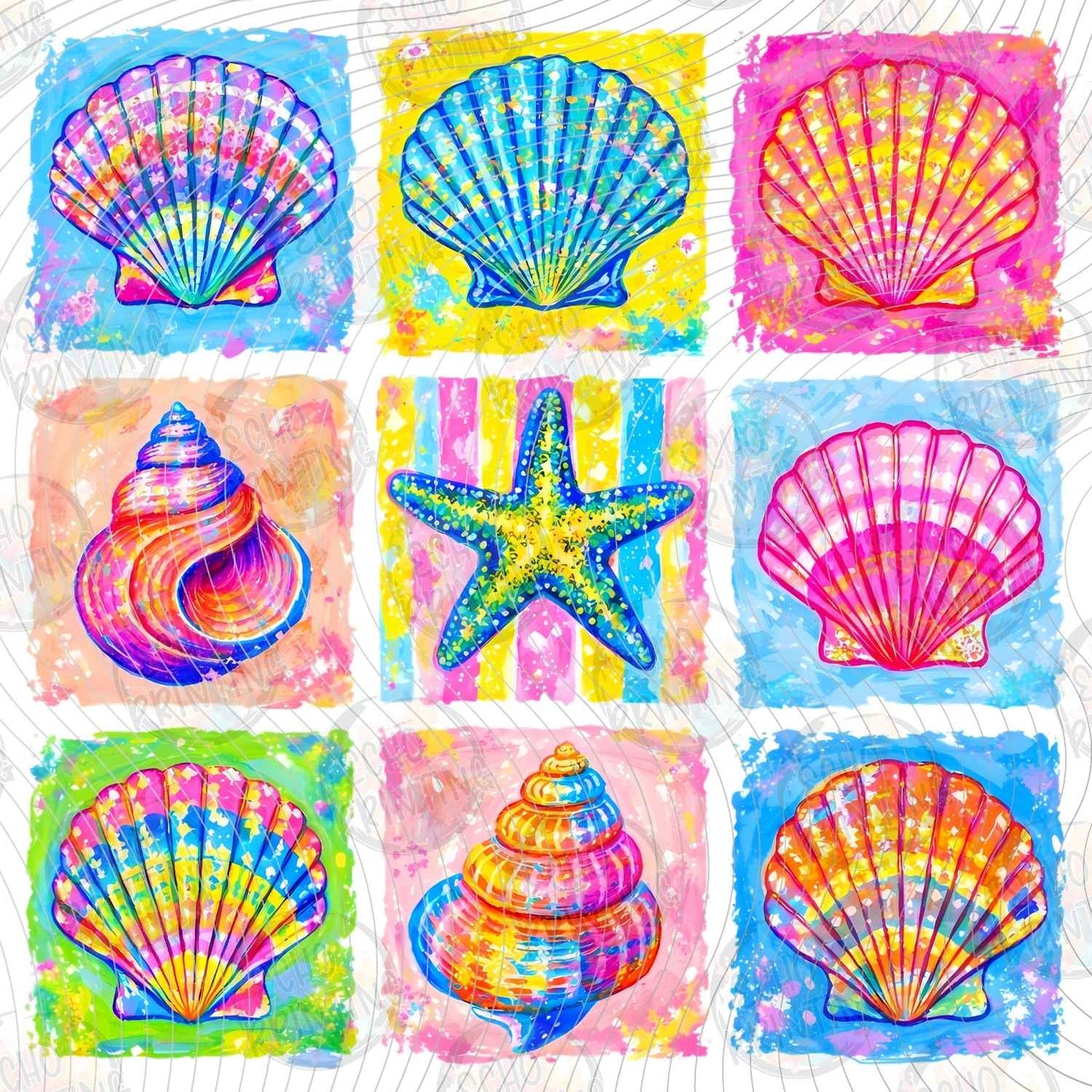 SMRG 942 - COLORFUL SEASHELLS PATCHWORK