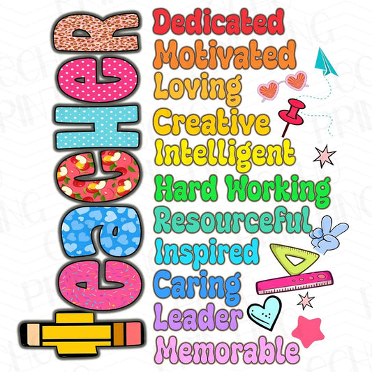 TCHR 269 – COLORFUL STACKED TEACHER