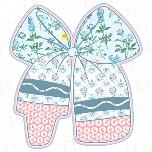 TCHR 272 – BLUE FLORAL TEACHER BOW