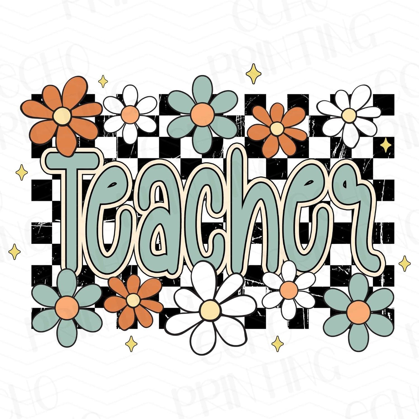 TCHR 274 – TEACHER WITH FLORAL CHECKERED