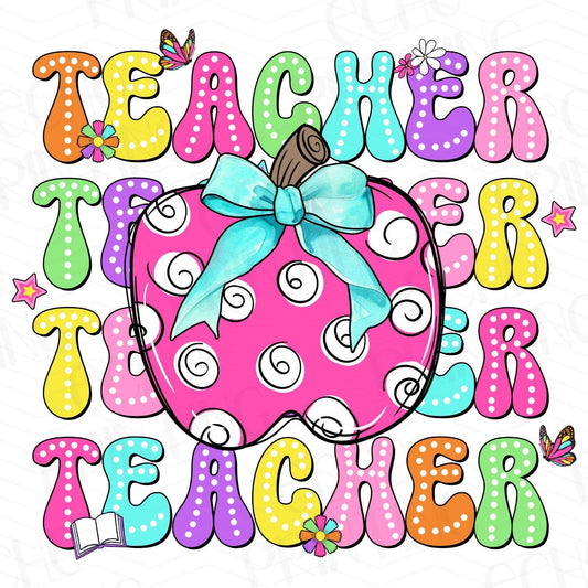 TCHR 276 – APPLE COLORFUL TEACHER