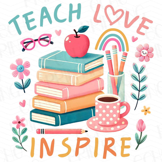 TCHR 280 – CUTE STACKED SUPPLIES TEACH LOVE INSPIRE