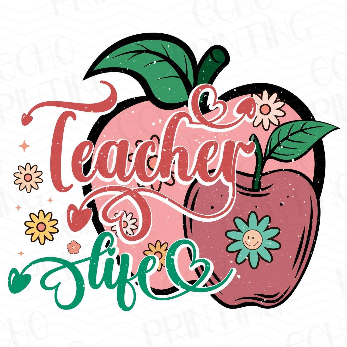 TCHR 292 – APPLE FLOWER TEACHER LIFE