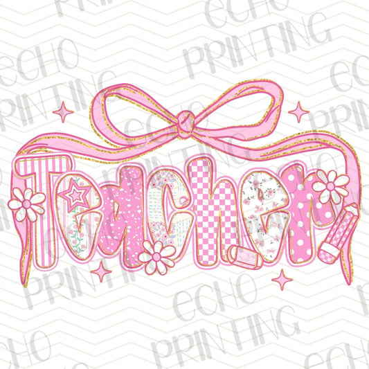 TCHR 316 – PINK TEACHER BOW