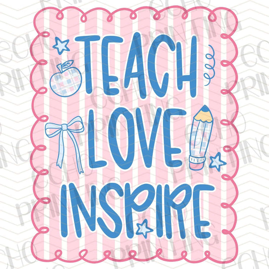 TCHR 318 – RETRO STACKED TEACH LOVE INSPIRE
