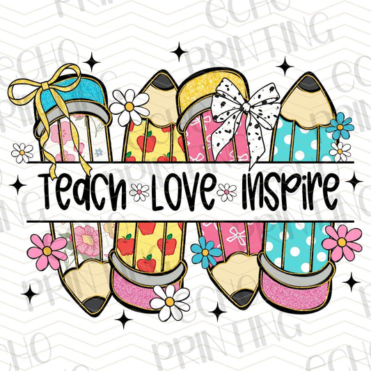 TCHR 319 – TEACH LOVE INSPIRE FLORAL PENCILS