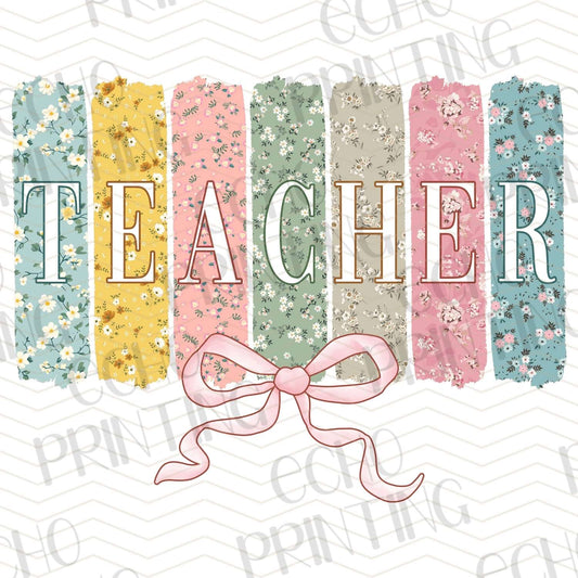 TCHR 321 – PASTEL STRIPES TEACHER WITH BOW
