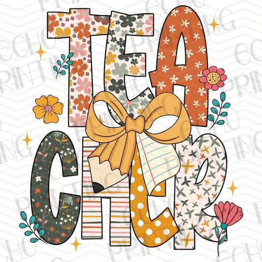 TCHR 328 – ORANGE BOW FLORAL TEACHER