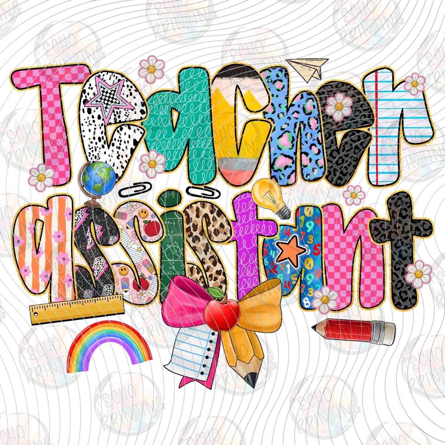 EDCTR 489 - TEACHER ASSISTANT COLORFUL LEOPARD PRINT
