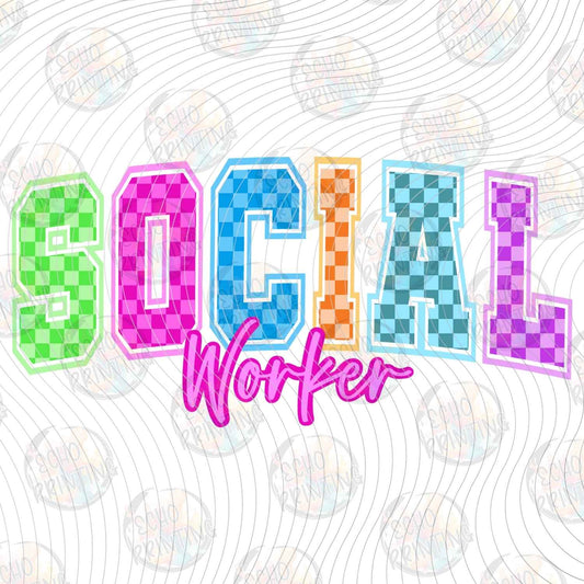 EDCTR 627 - SOCIAL WORKER RETRO CHECKERBOARD PROFESSION