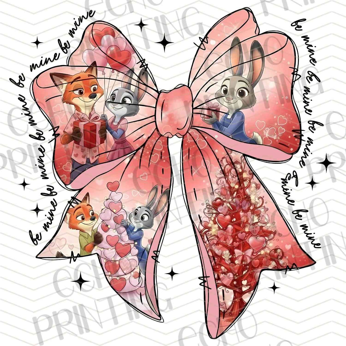 VLTC 229 - FLORAL BOW BUTTERFLY VALENTINE DESIGN