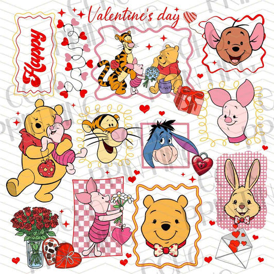 VLTC 239 - CARTOON ANIMAL VALENTINE COLLAGE