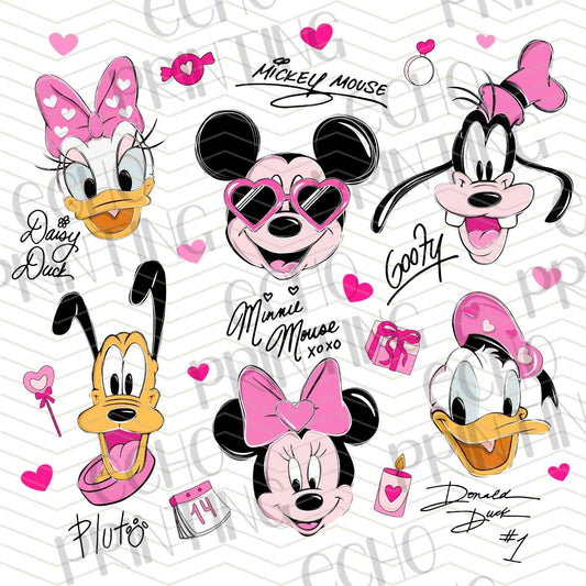 VLTC 242 - CARTOON FACE VALENTINE STICKER SET