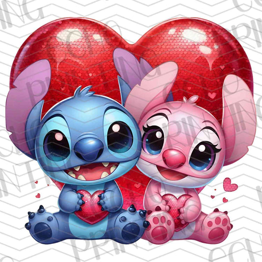 VLTC 53 – BLUE ALIEN COUPLE WITH HEART BALLOONS