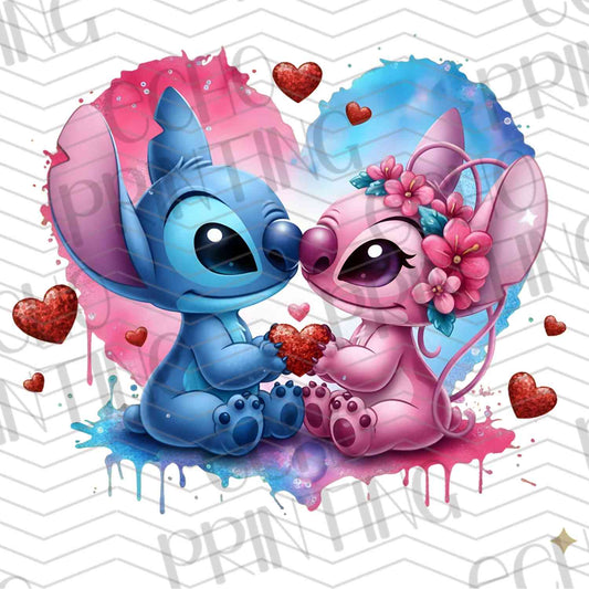 VLTC 58 – BLUE ALIEN COUPLE WATER SPLASH HEART