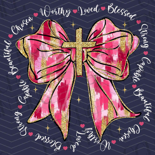 VLTG 101 - GOLD PINK BOW