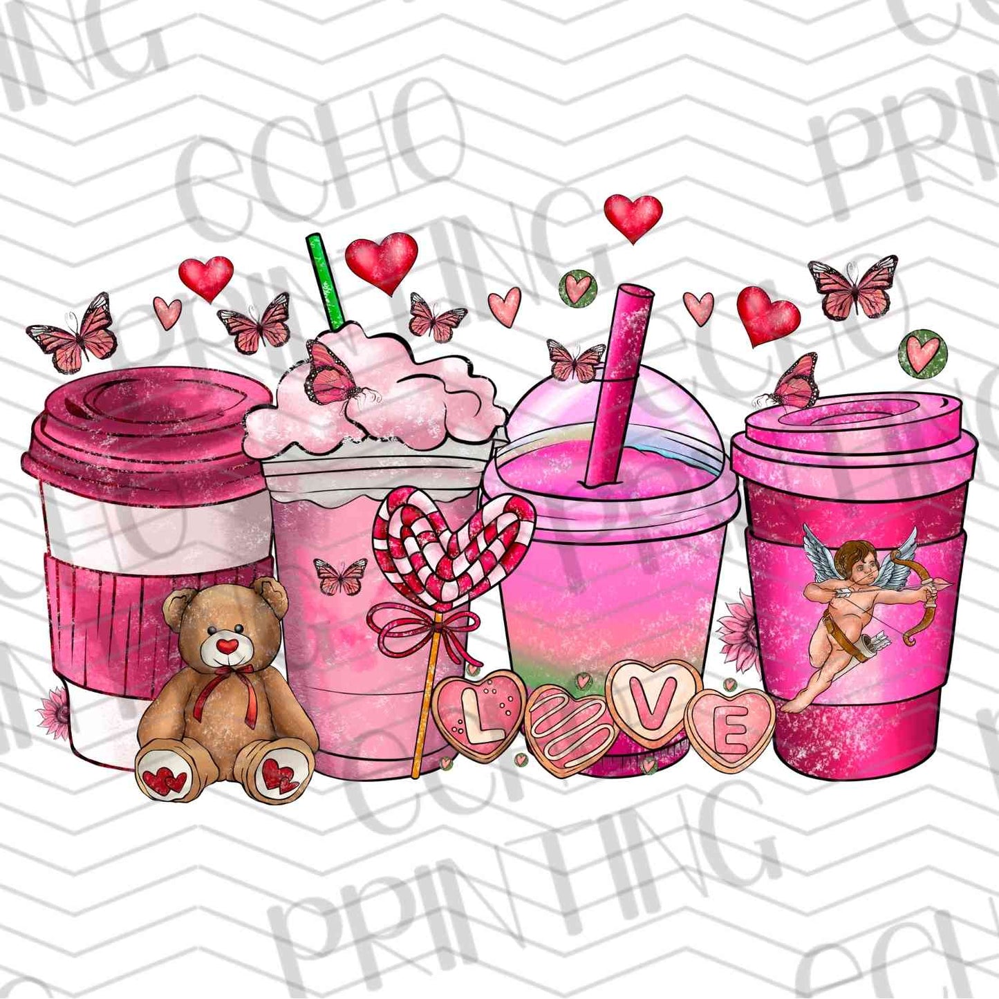 VLTG 191 - PINK COFFEE CUPS SET
