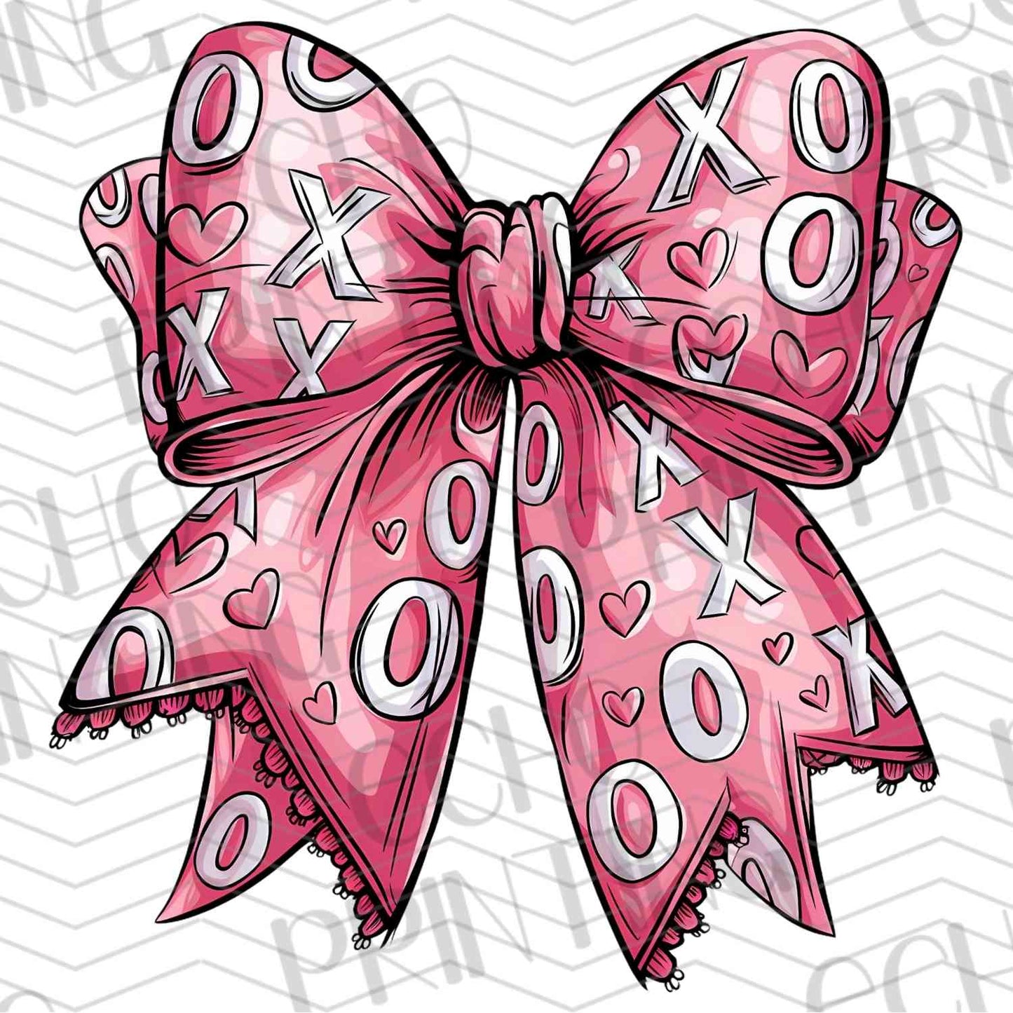 VLTG 235 - PINK PATTERN VALENTINE BOW