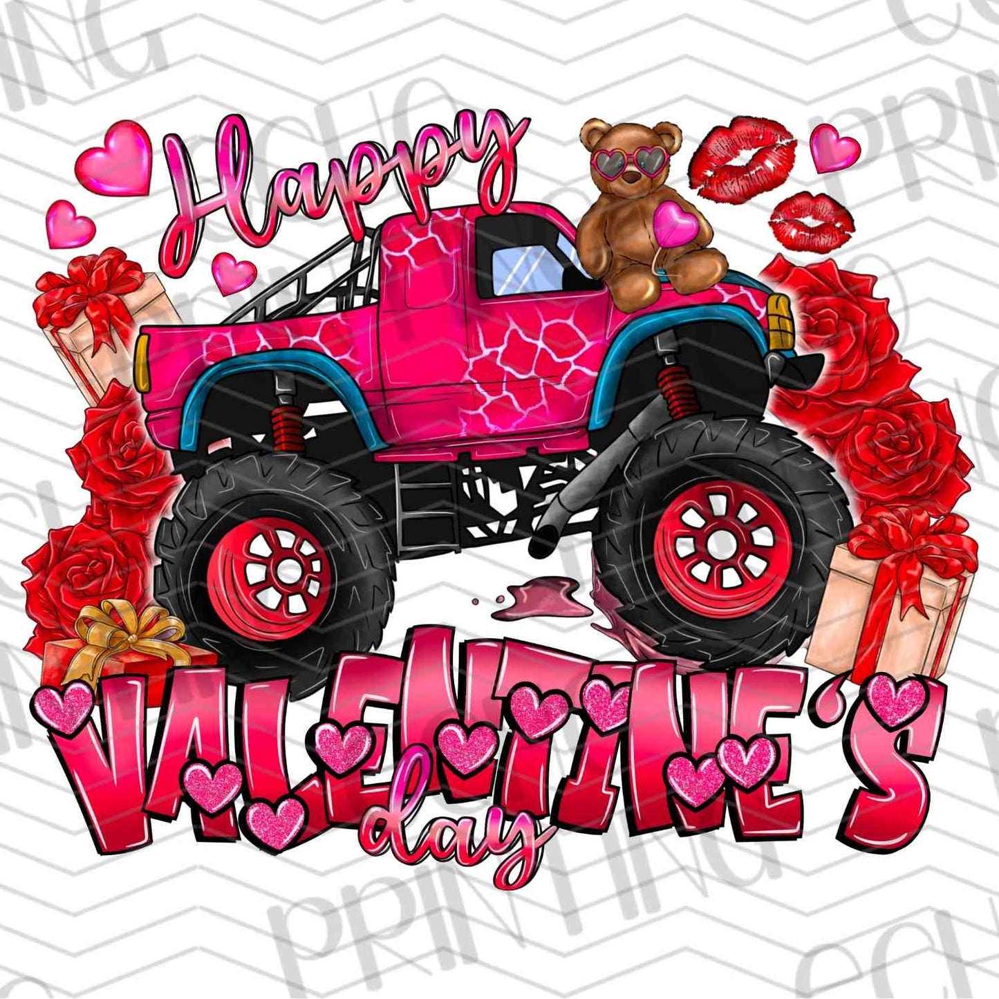 VLTG 366 - VALENTINE TRUCK RED HEARTS
