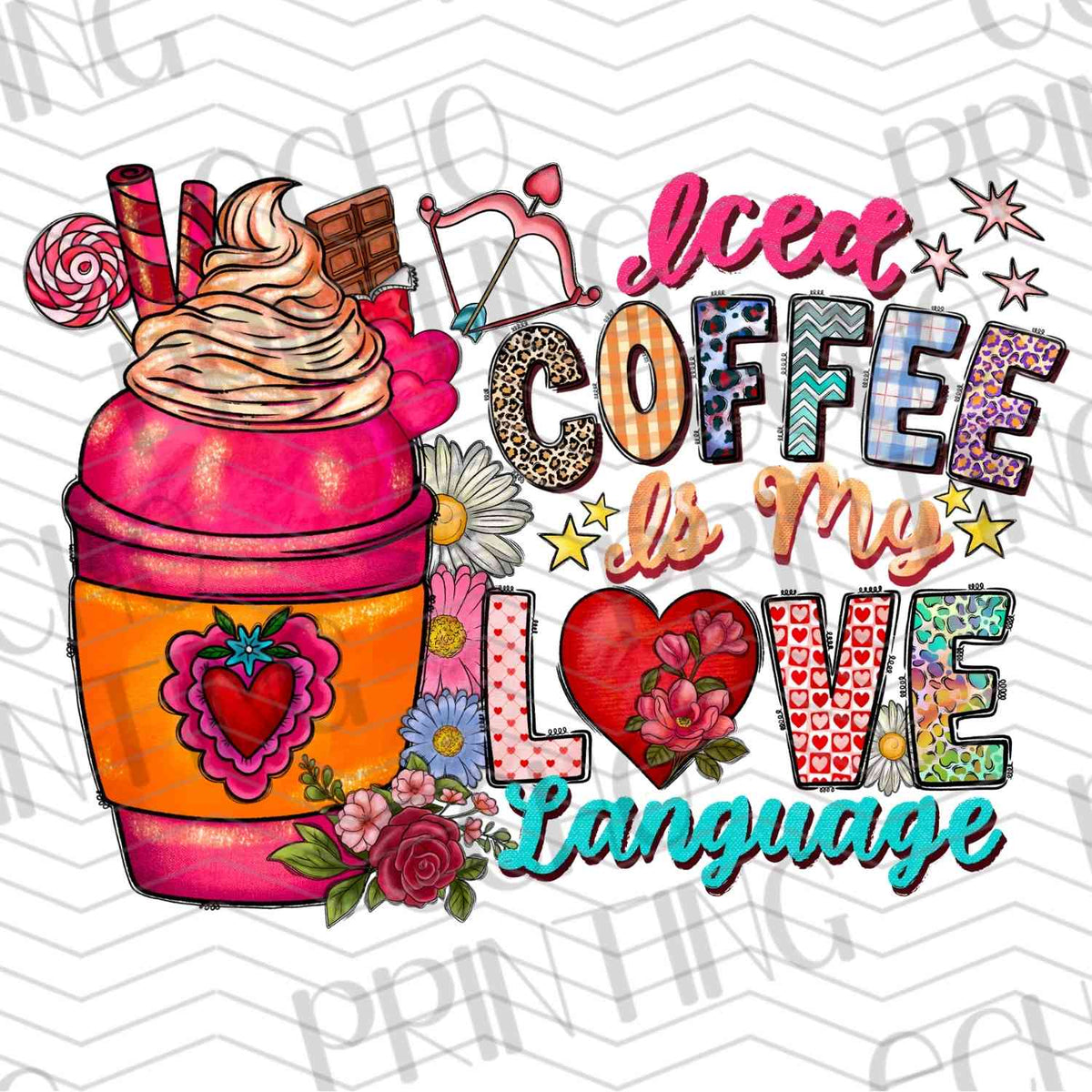 VLTG 386 - ICED COFFEE LOVE LANGUAGE PINK CUP
