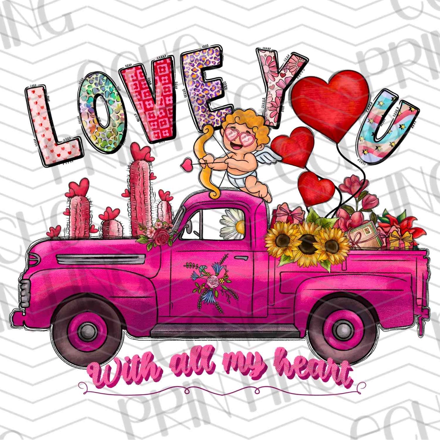 VLTG 435 - LOVE YOU TRUCK WITH BALLOONS
